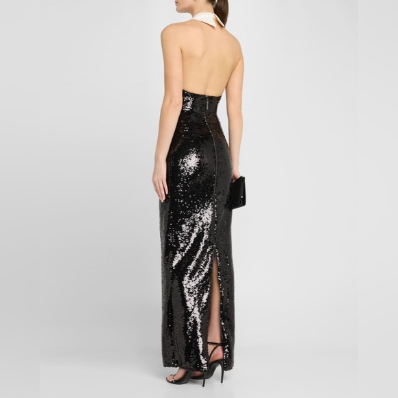 NWOT Bronx and Banco Wednesday Sequin Halterneck Maxi Dress Elegant - Picture 7 of 17